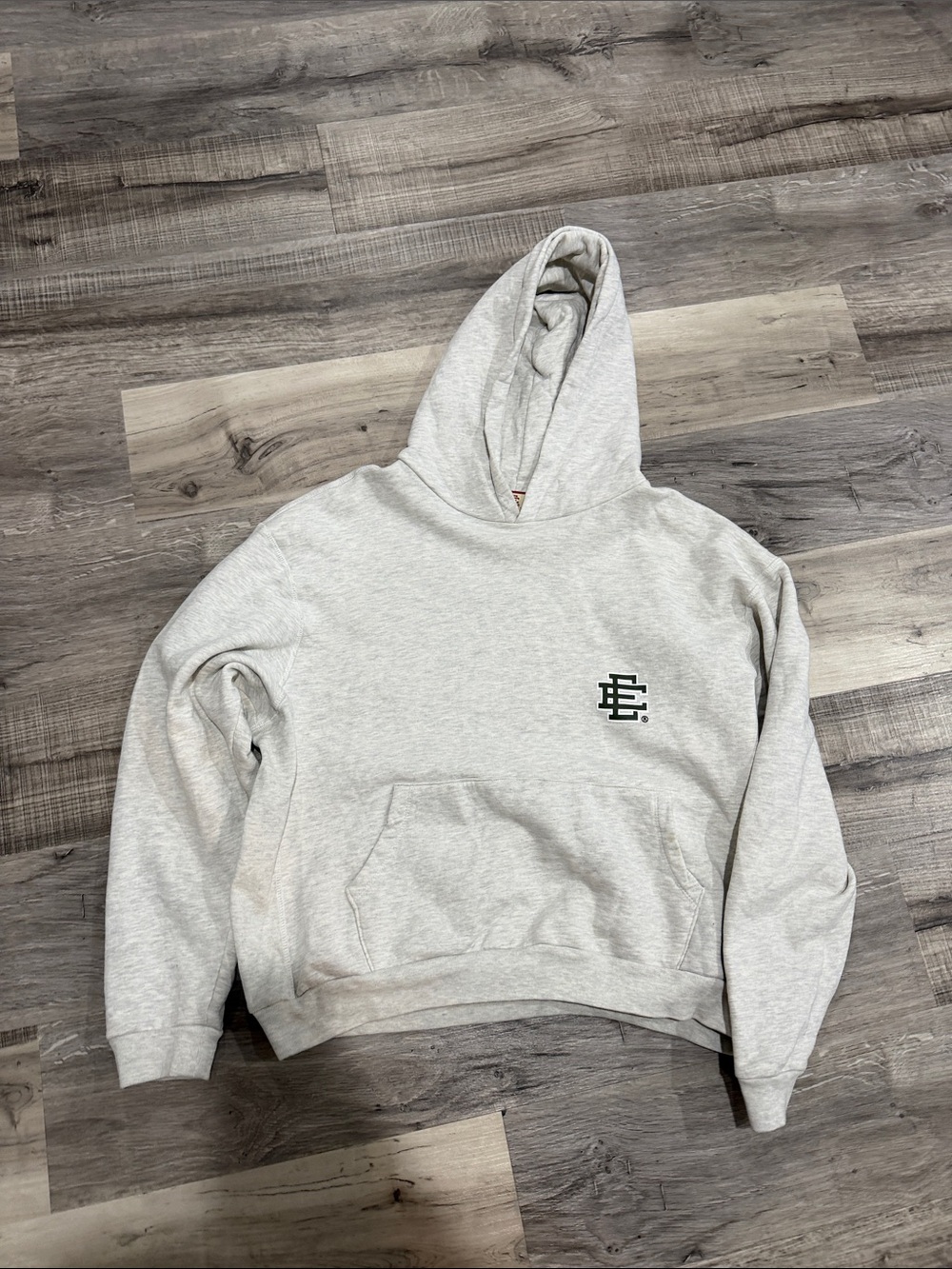 Eric Emanuel Light Gray Crewneck Hoodie with Small Chest EE Logo